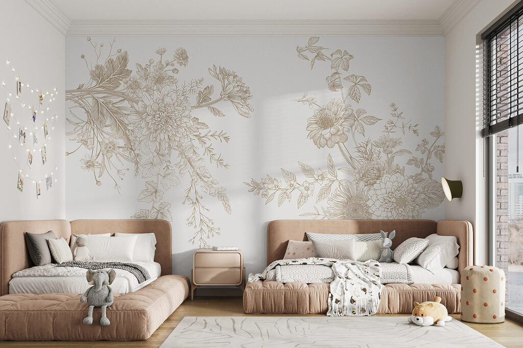Bloementakken als fijne gravures — interieur 3