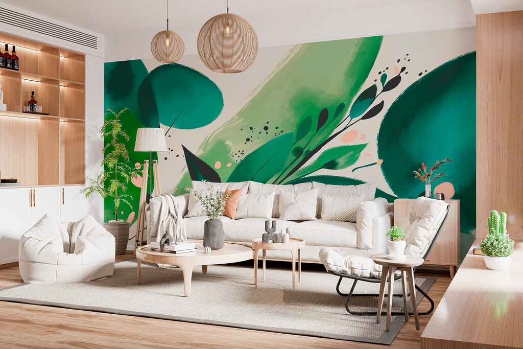 Groene vegen met bladeren — interieur 3