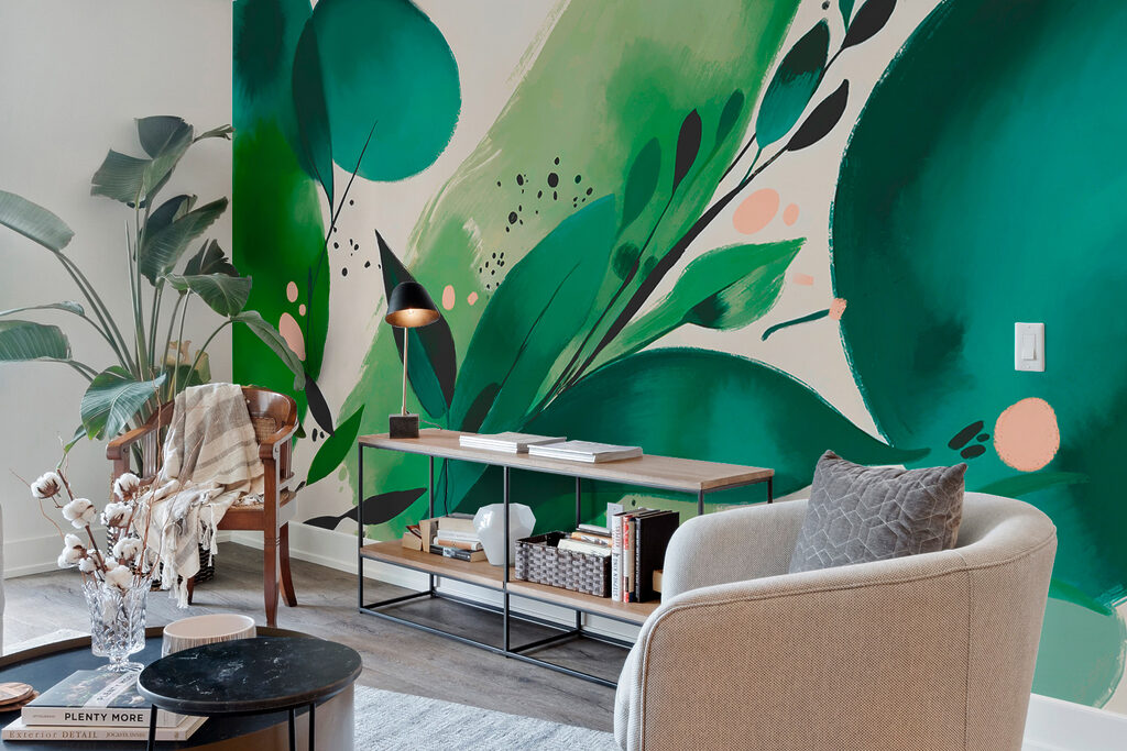 Groene vegen met bladeren — interieur 4