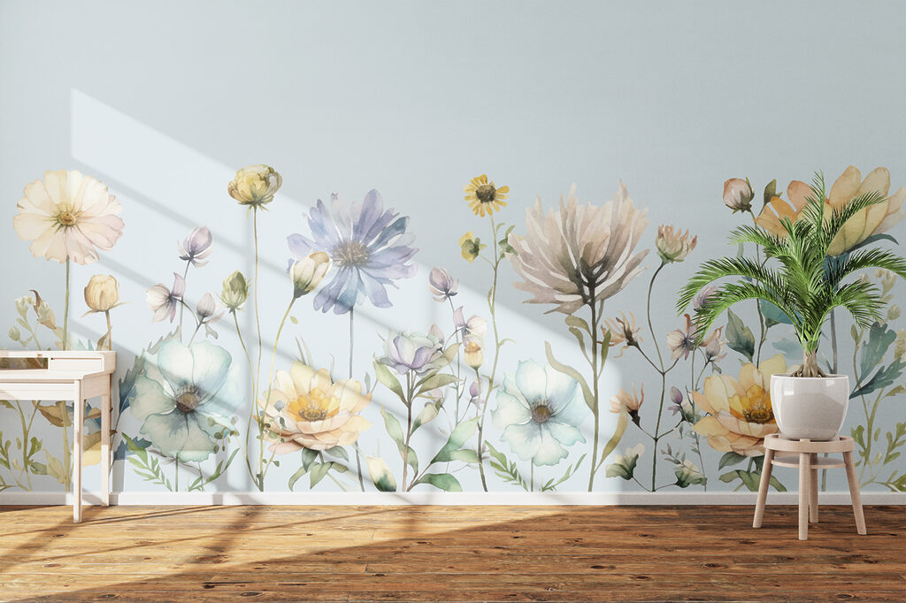 Veldbloemen onder blauwe lucht — interieur 2
