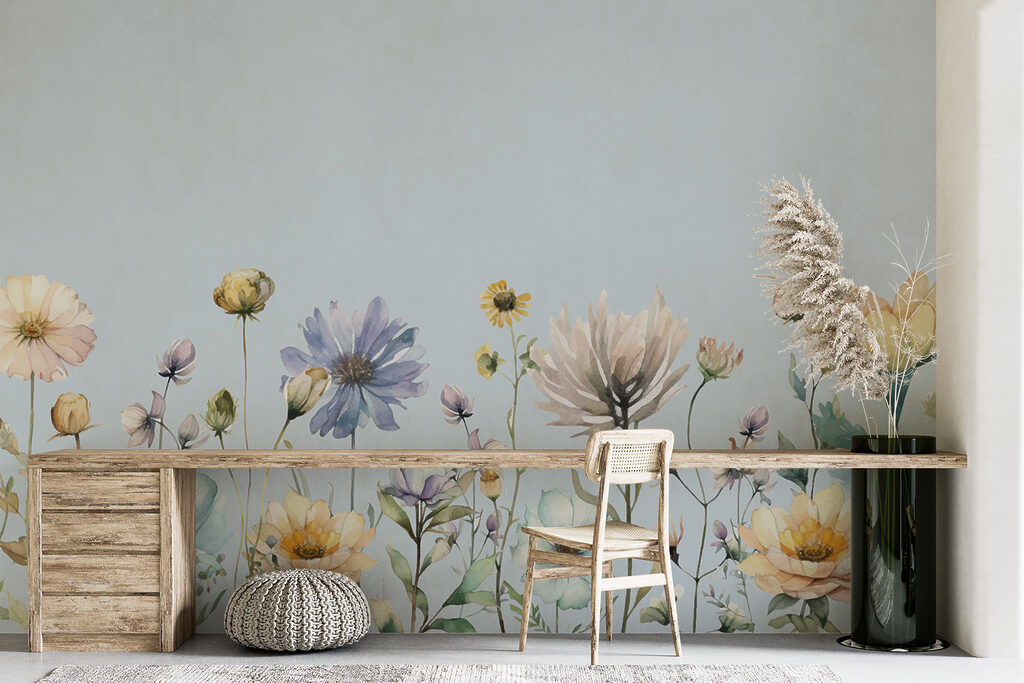 Veldbloemen onder blauwe lucht — interieur 4