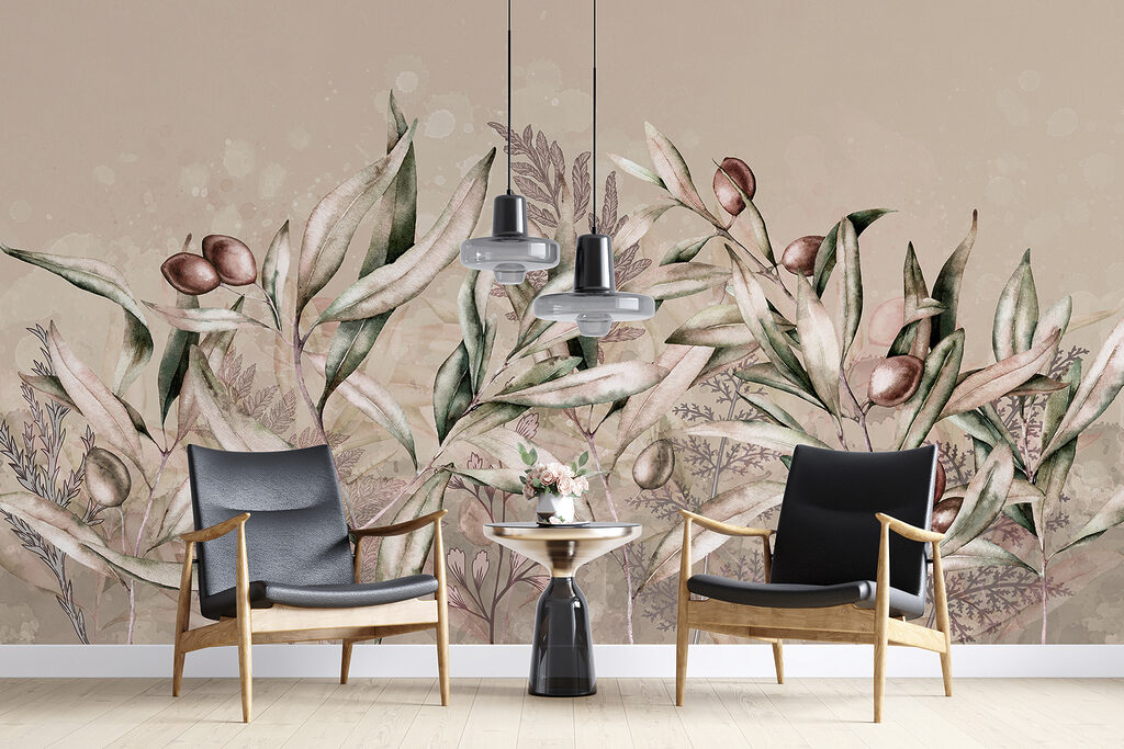 Olijftakken langs een onderrand — interieur 3