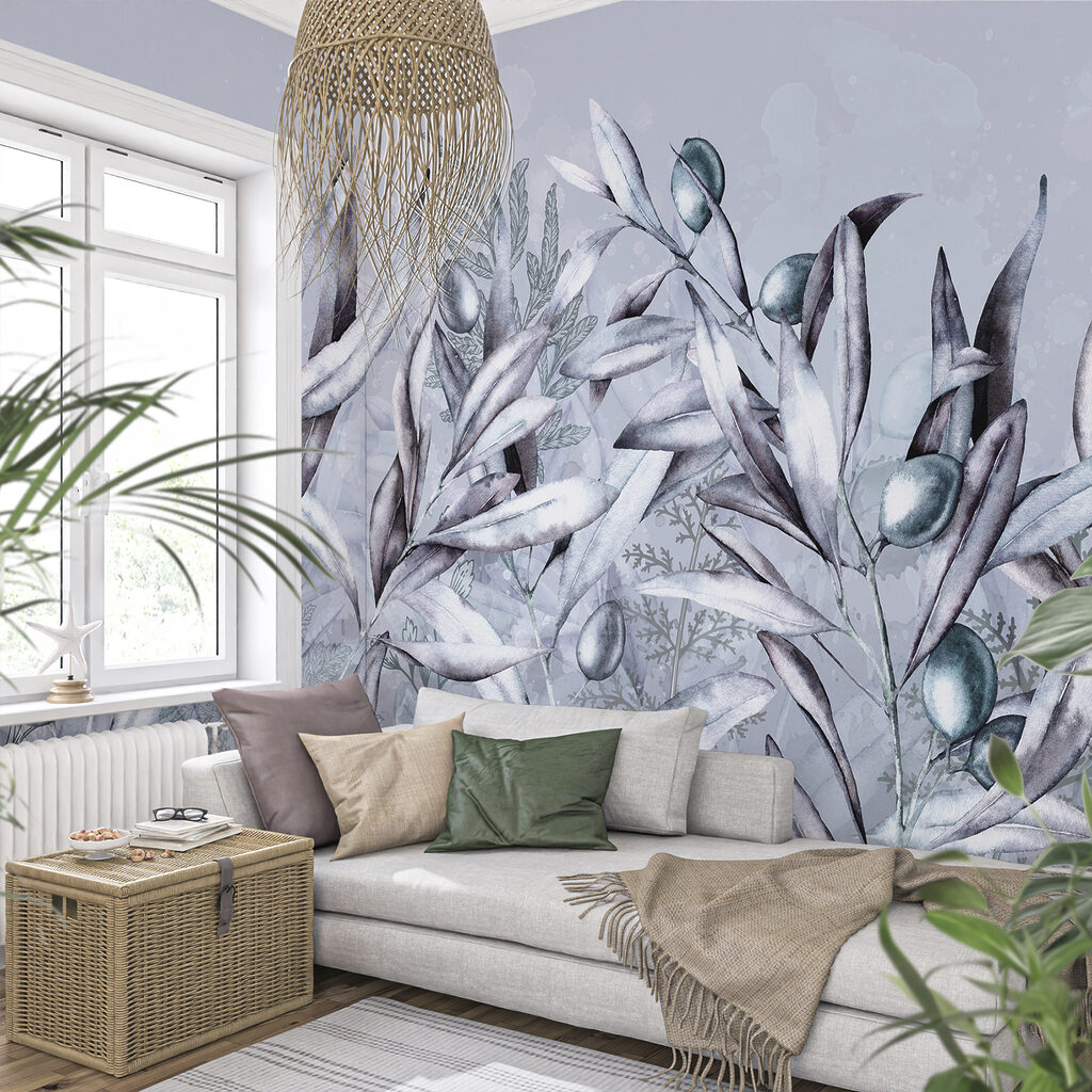 Olijftakken langs een onderrand — interieur 1
