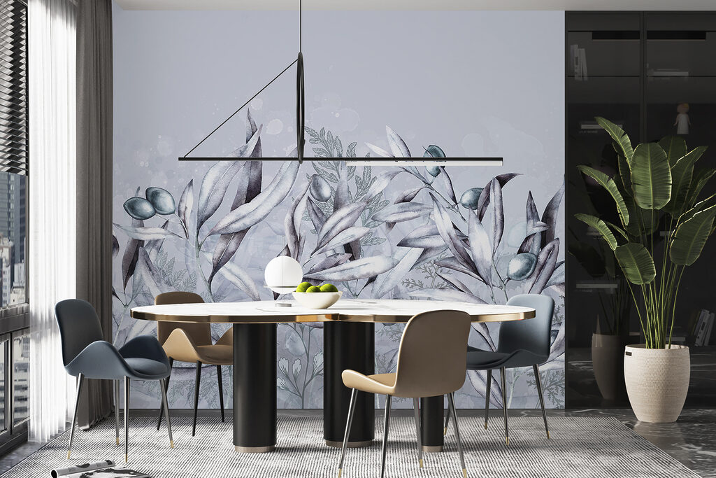 Olijftakken langs een onderrand — interieur 2