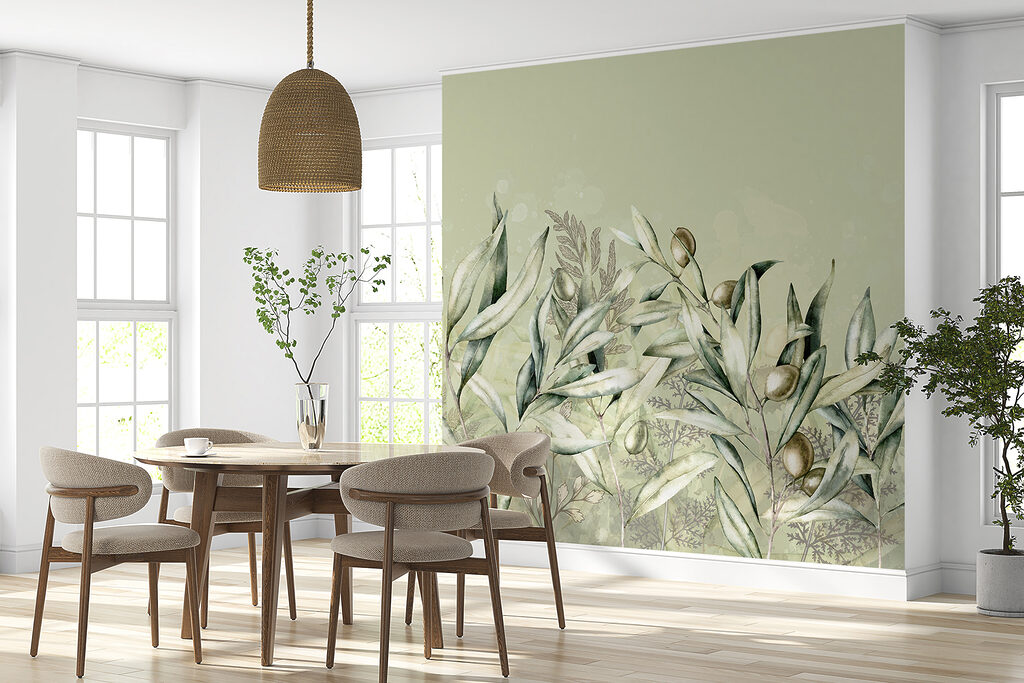 Olijftakken langs een onderrand — interieur 1