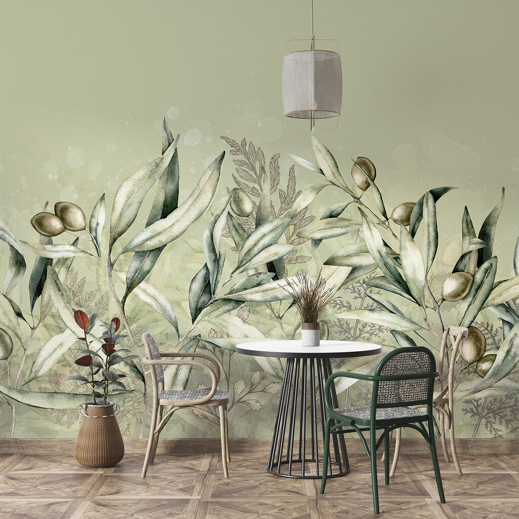 Olijftakken langs een onderrand — interieur 3