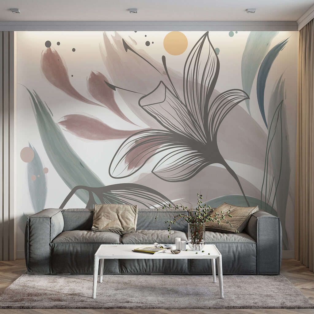 Een tekening van bloemen en bladeren — interieur 2