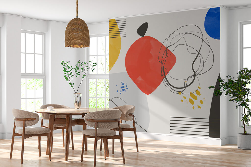Kleurvlakken met losse krabbellijnen — interieur 3