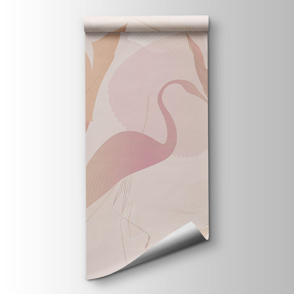 Flamingoschimmen achter groot blad — productweergave