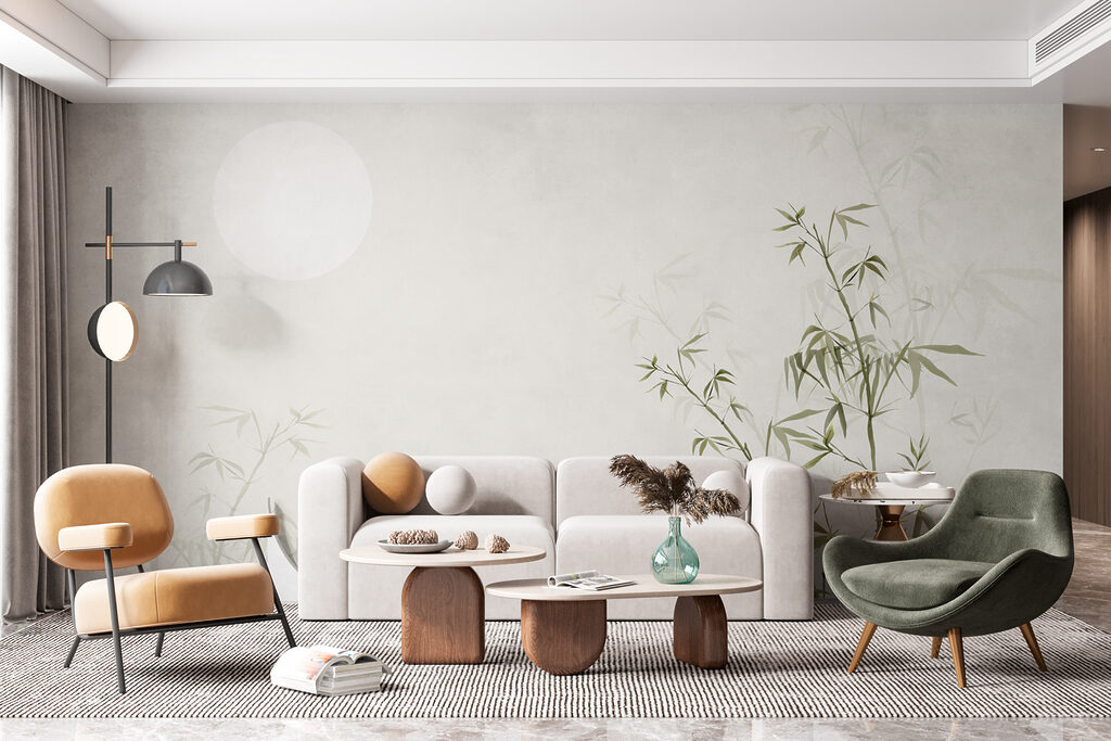 Bleke maan naast bamboe — interieur 2