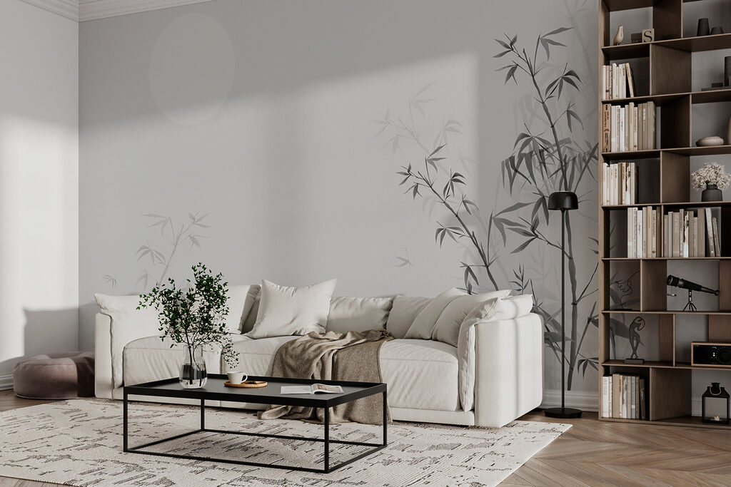 Bleke maan naast bamboe — interieur 2