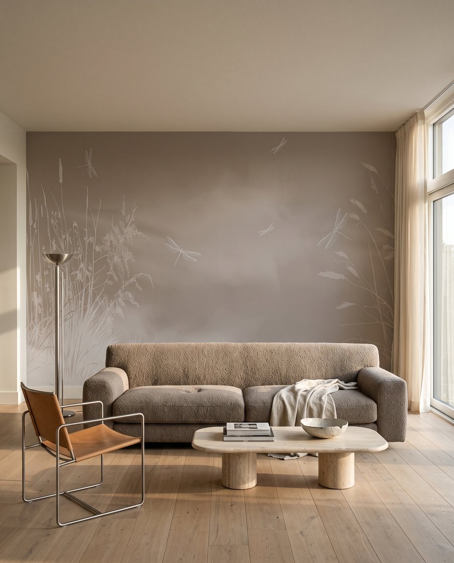 Witte grassen rond verfnevel — interieur 4
