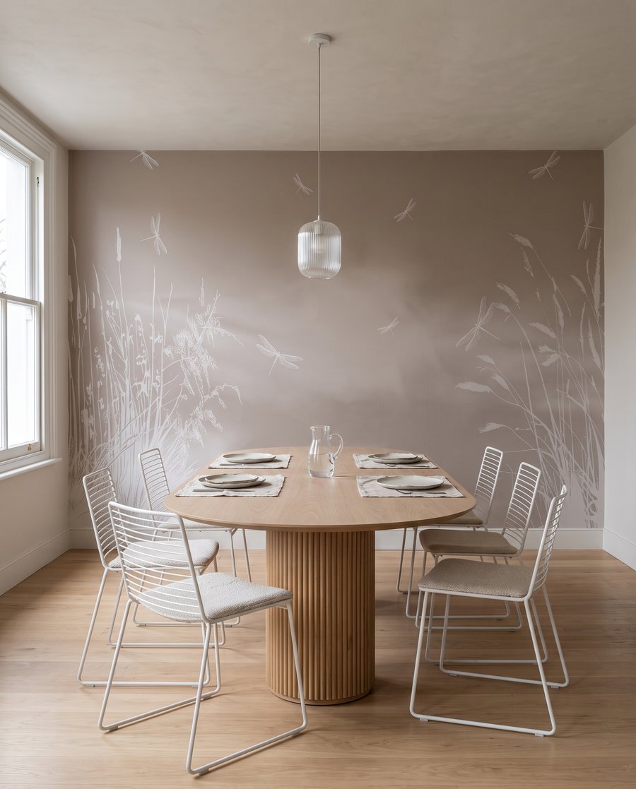 Witte grassen rond verfnevel — interieur 7