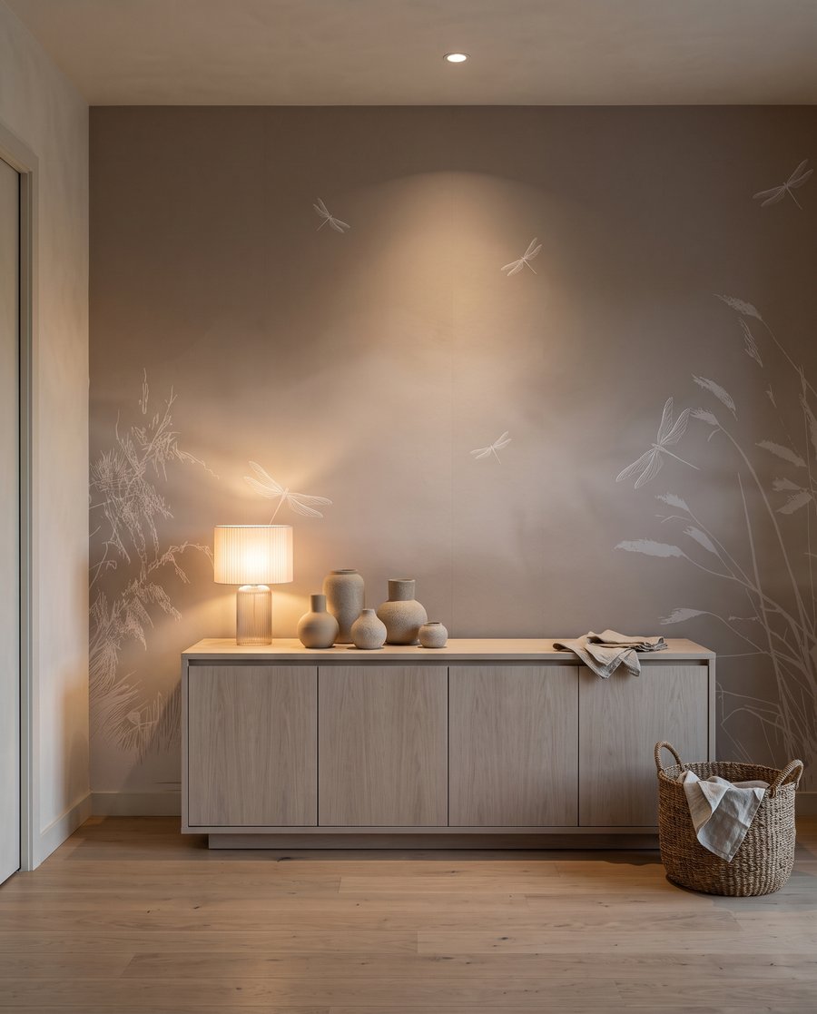 Witte grassen rond verfnevel — interieur 8