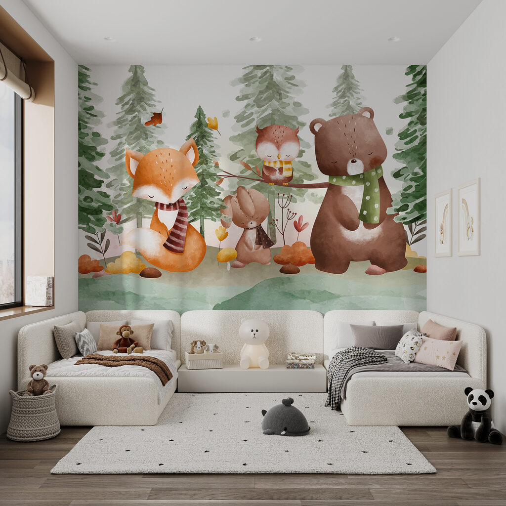 Bosvriendjes met warme sjaals — interieur 2