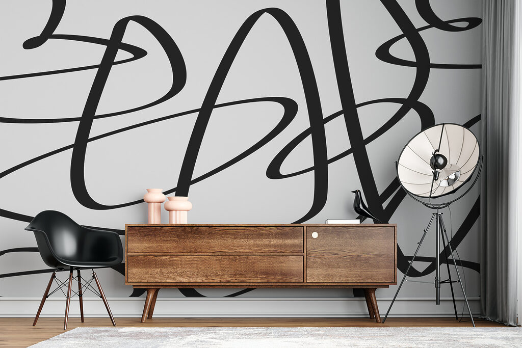 Zwarte lijnen in lussen — interieur 2