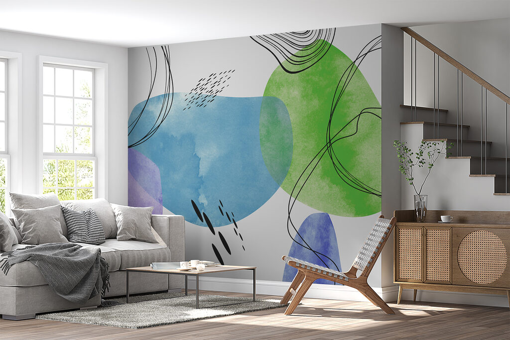 Kleurvlekken tussen losse lijnbundels — interieur 1
