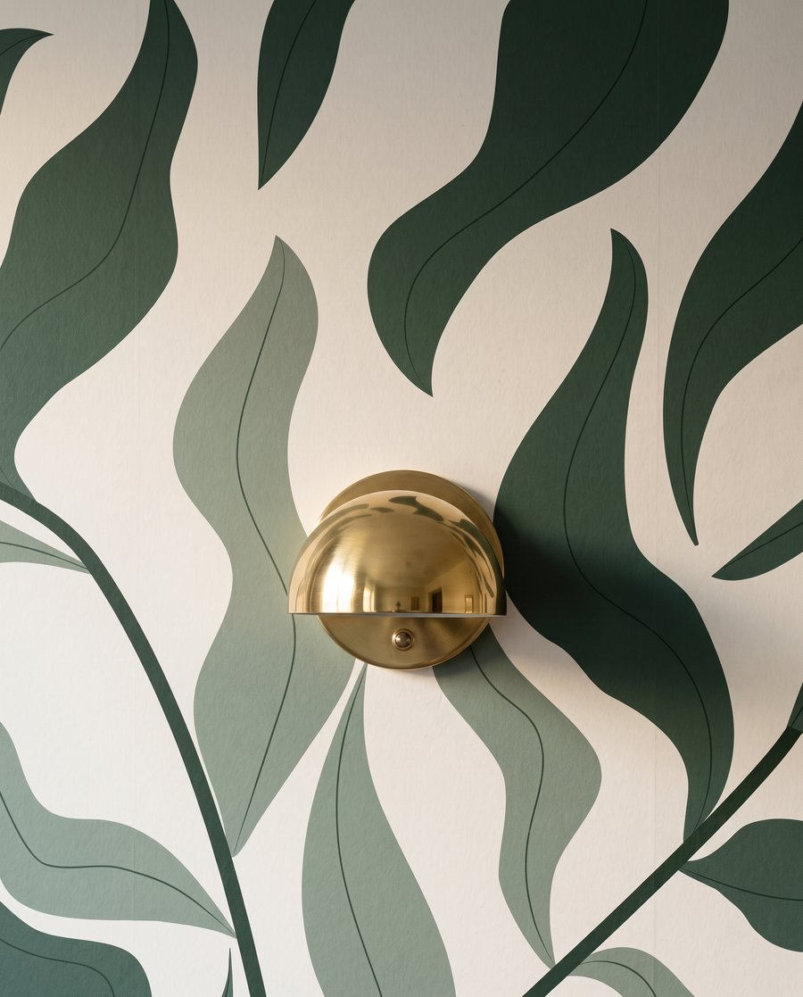 Groene bladranken in silhouet — detail