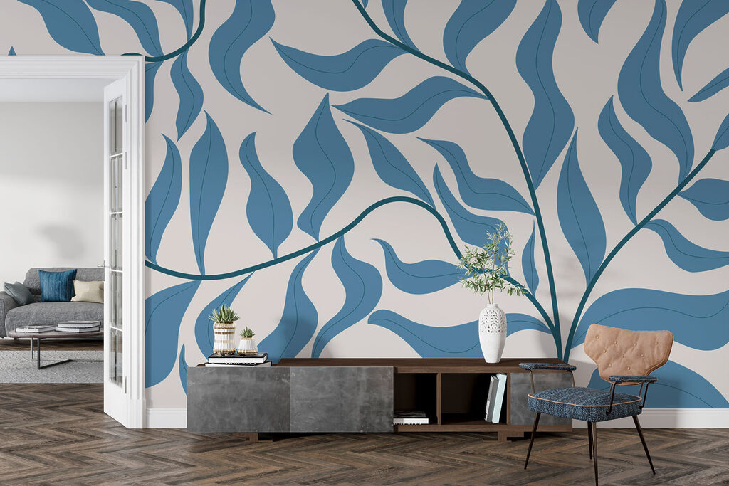 Bladtakken als golvende linten — interieur 1