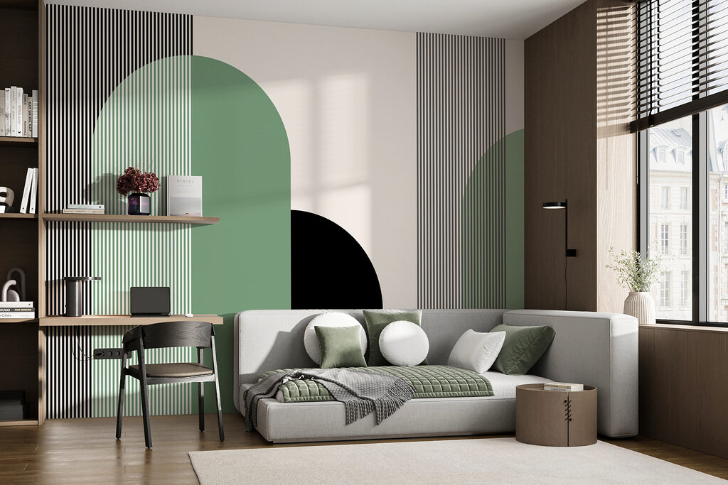Bogen naast fijne strepen — interieur 1