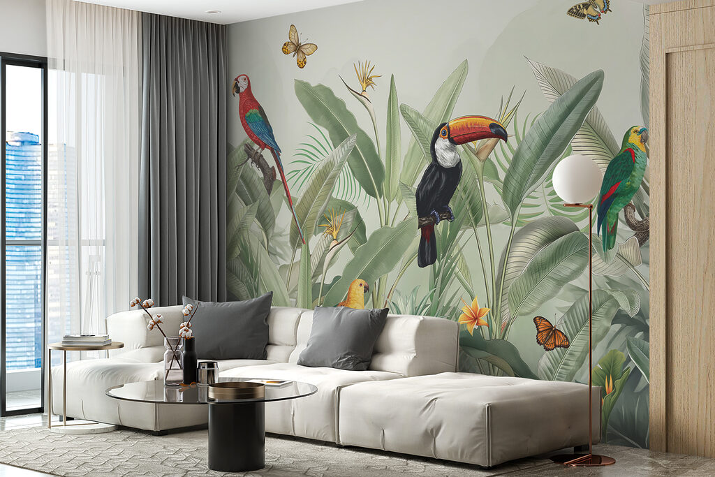 Toekan tussen groene bladeren — interieur 2