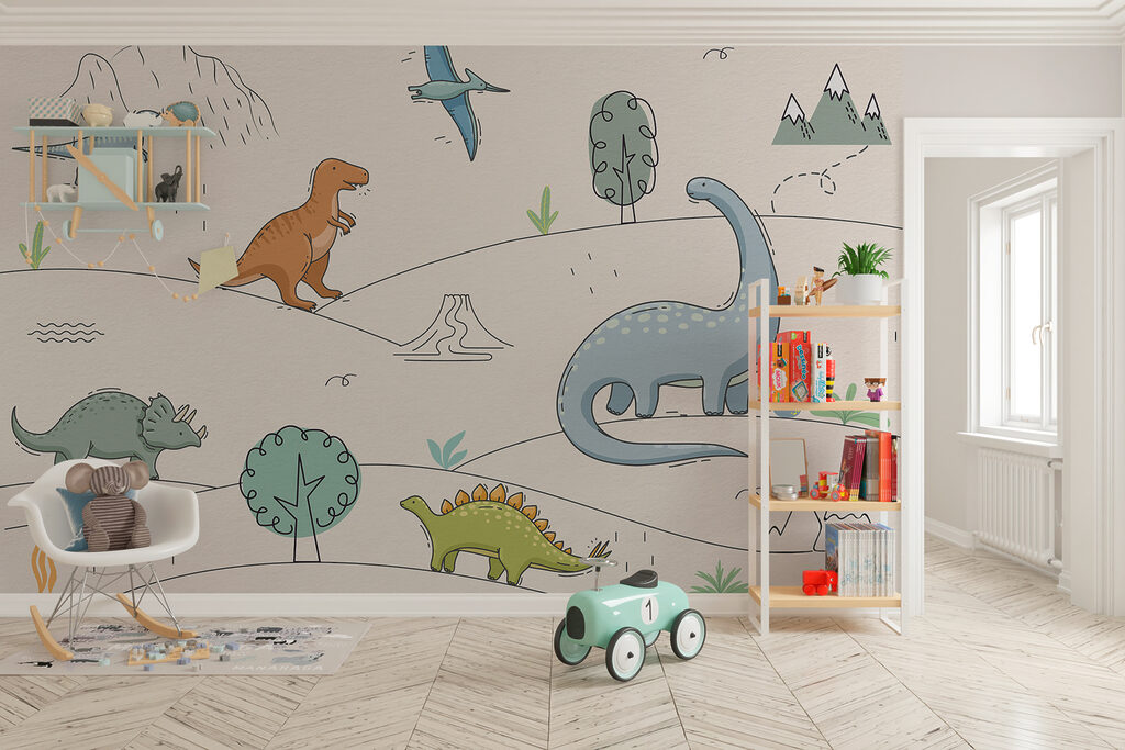 Dinosaurussen in fijne tekencontouren — interieur 2