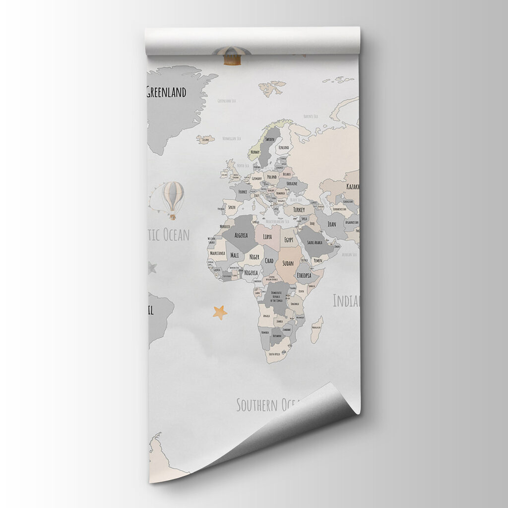 Walvissen rond een wereldkaart — productweergave