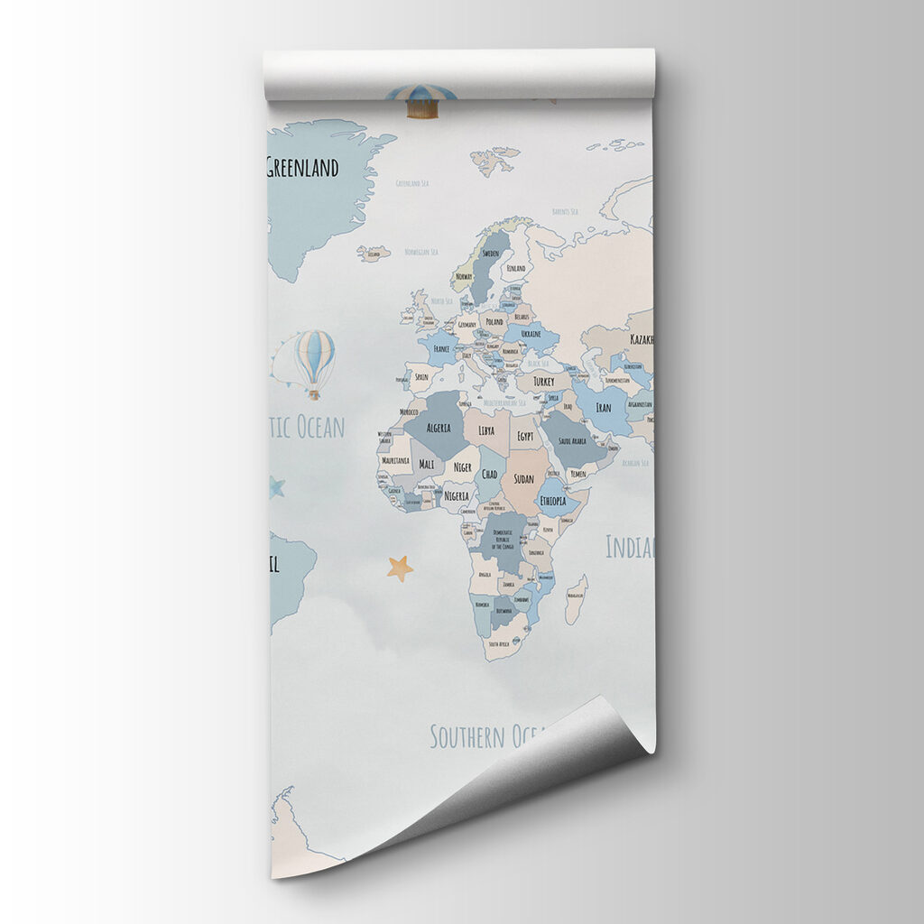 Walvissen rond een wereldkaart — productweergave