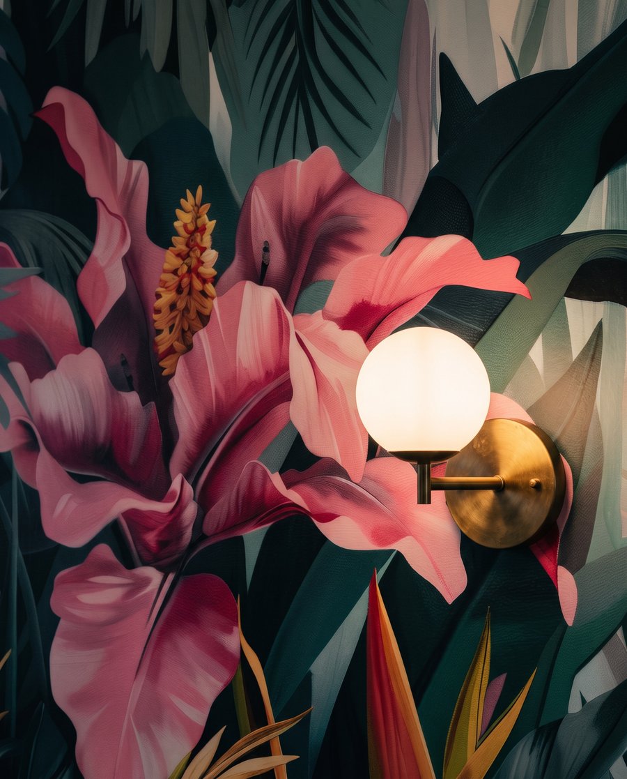 Roze bloemen in bladschaduw — detail