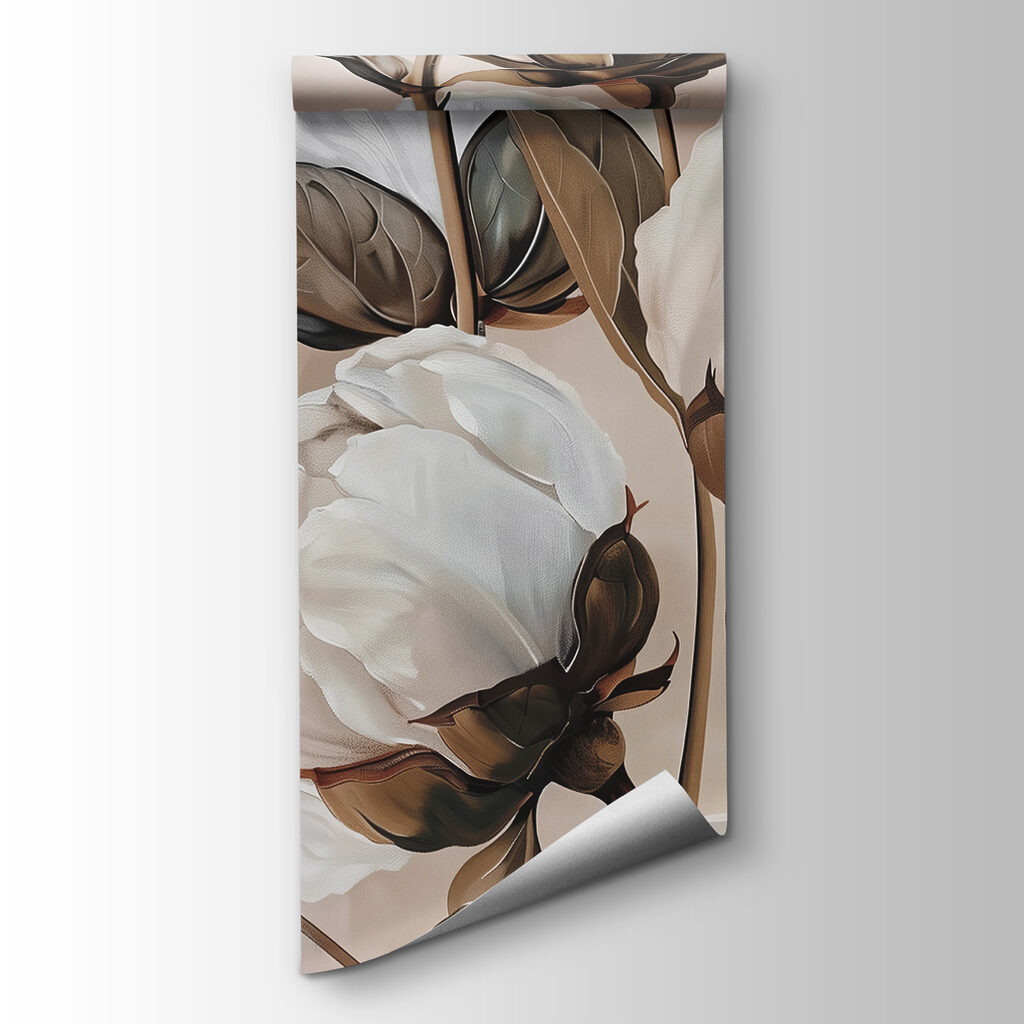 Witte bloemen, bruine stelen — productweergave