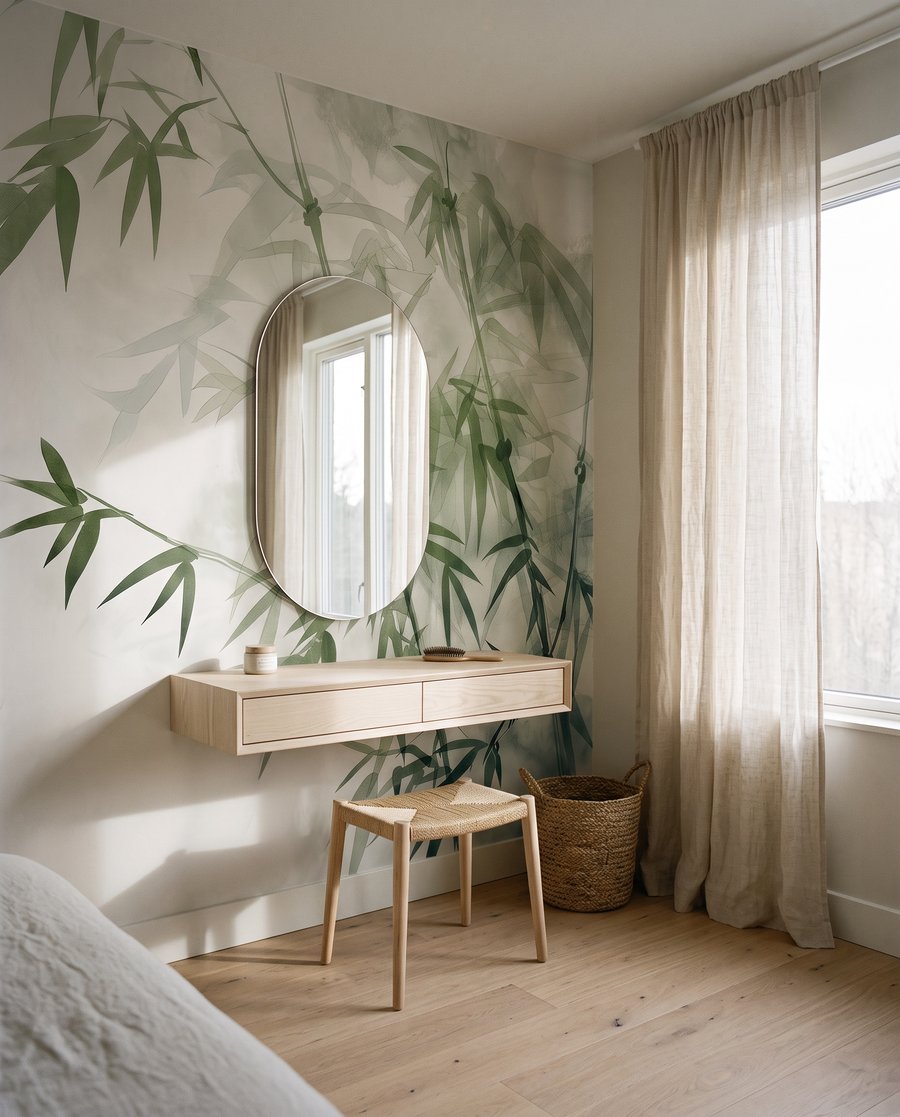 Bamboe langs licht — interieur 2