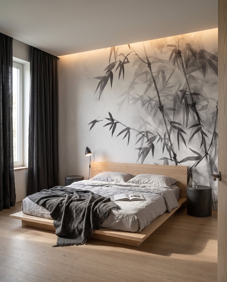 Bamboe langs licht — interieur 2