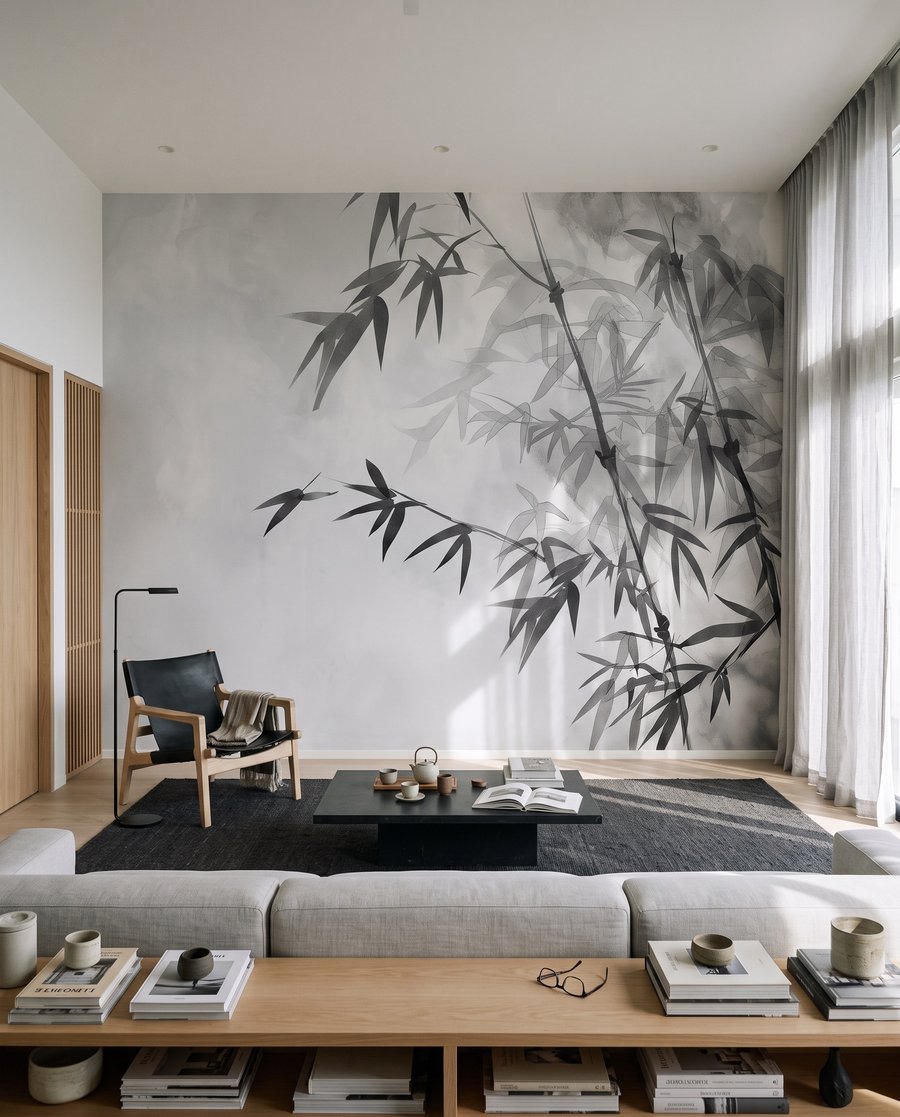Bamboe langs licht — interieur 1