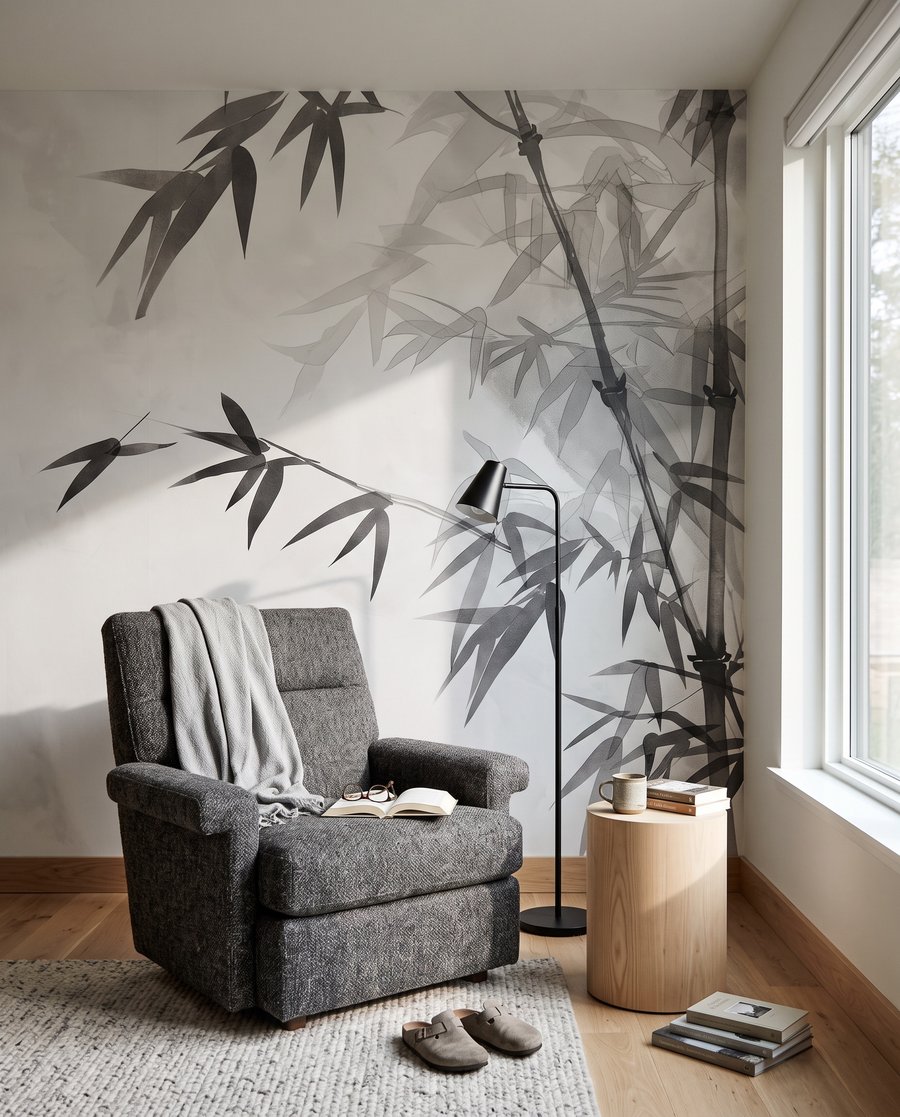 Bamboe langs licht — interieur 3