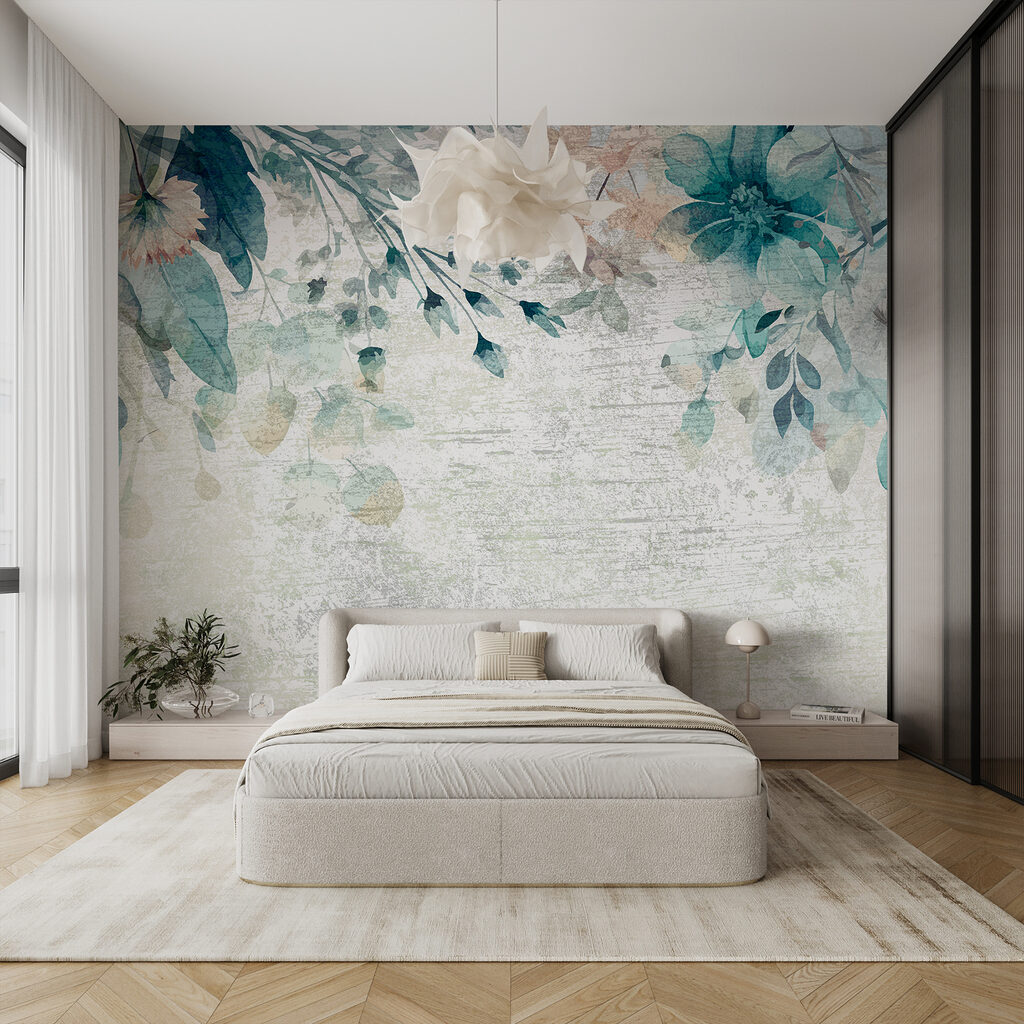 Een schilderij van bloemen en bladeren — interieur 2