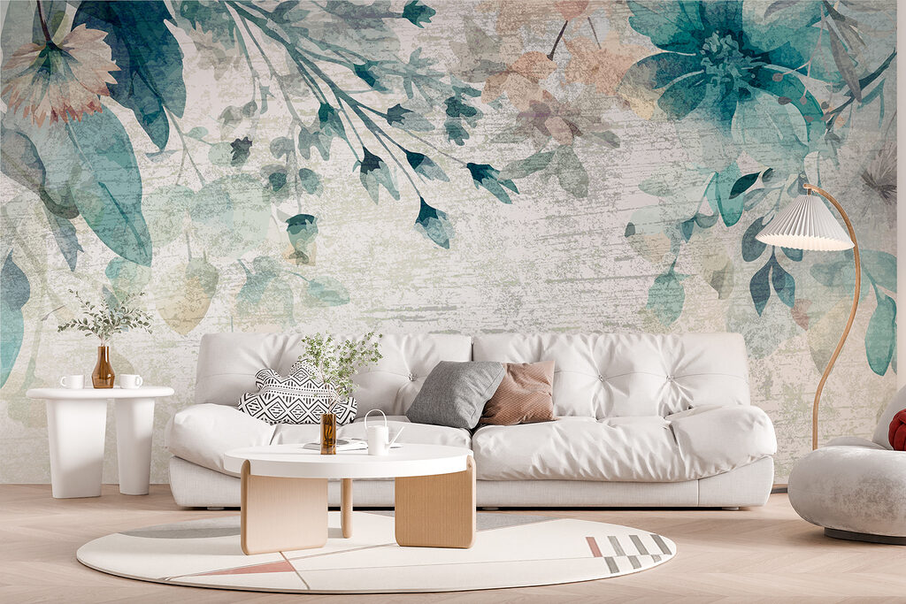 Een schilderij van bloemen en bladeren — interieur 3