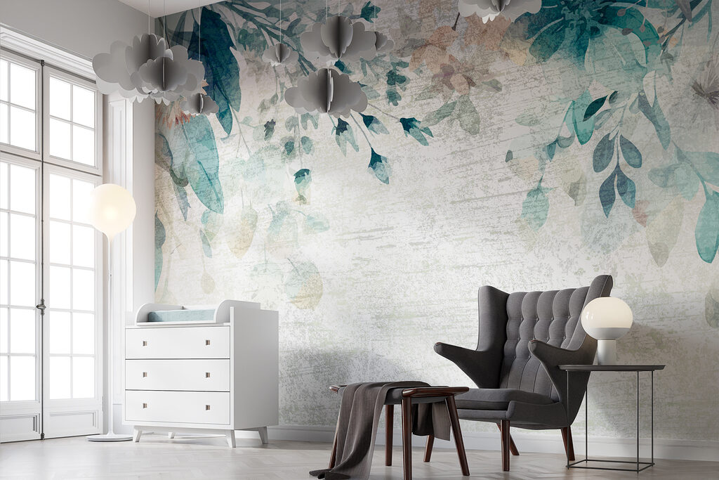 Een schilderij van bloemen en bladeren — interieur 4