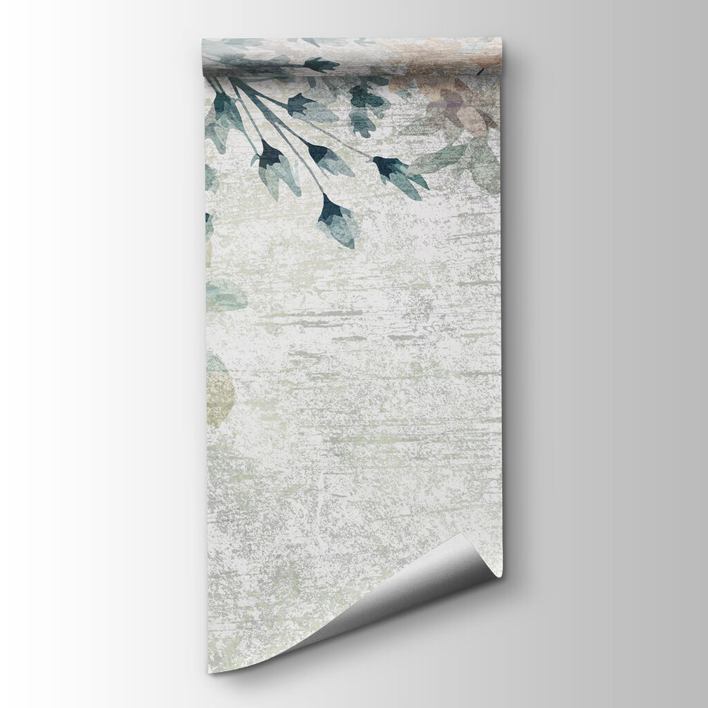 Een schilderij van bloemen en bladeren — productweergave