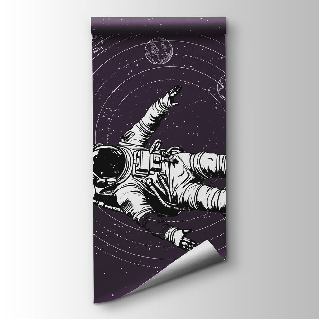 Astronaut zweeft tussen planeetbanen — productweergave