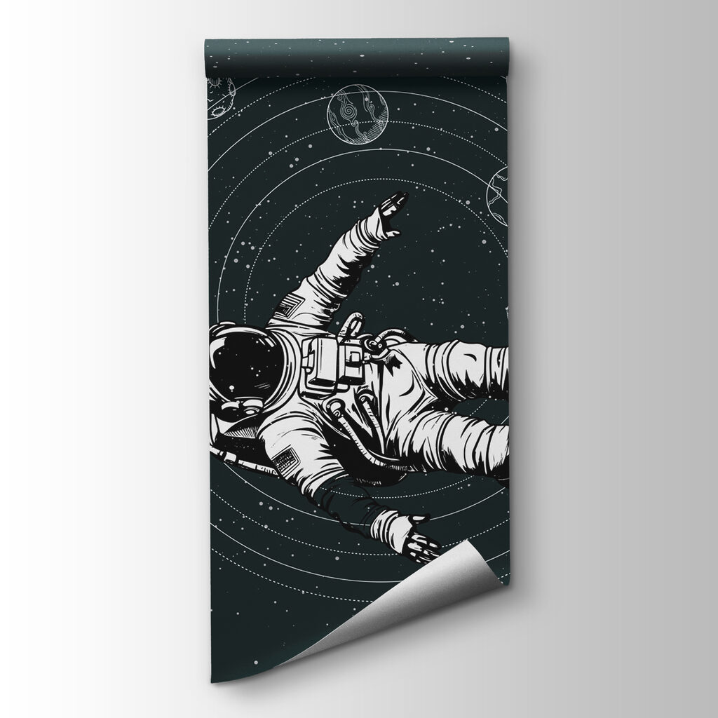 Astronaut zweeft tussen planeetbanen — productweergave
