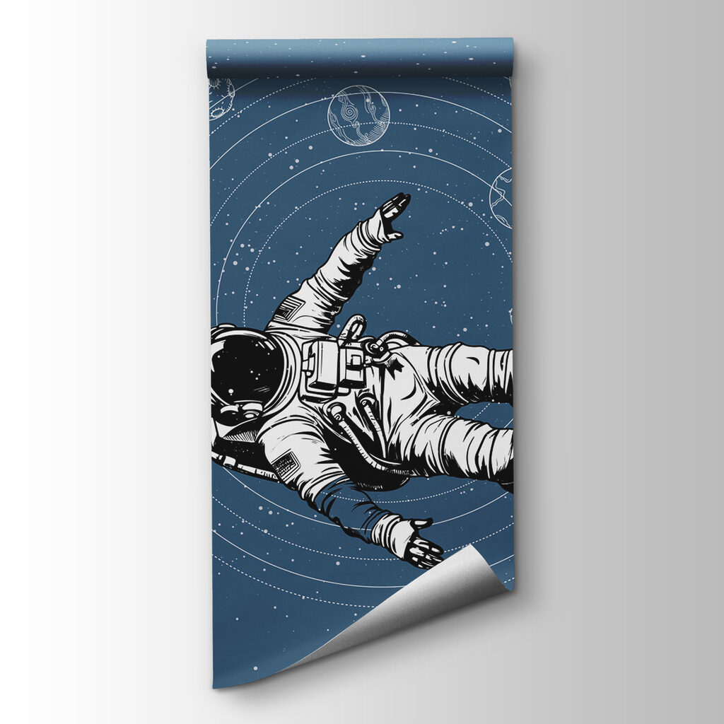 Astronaut zweeft tussen planeetbanen — productweergave