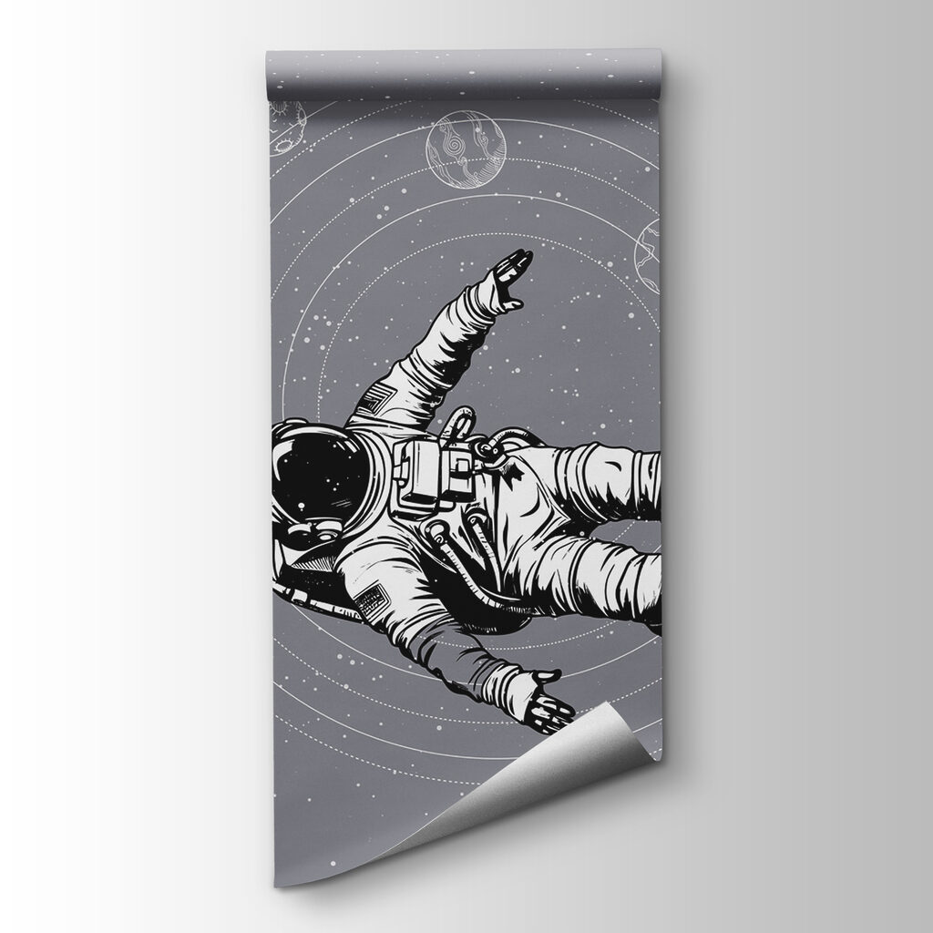 Astronaut zweeft tussen planeetbanen — productweergave