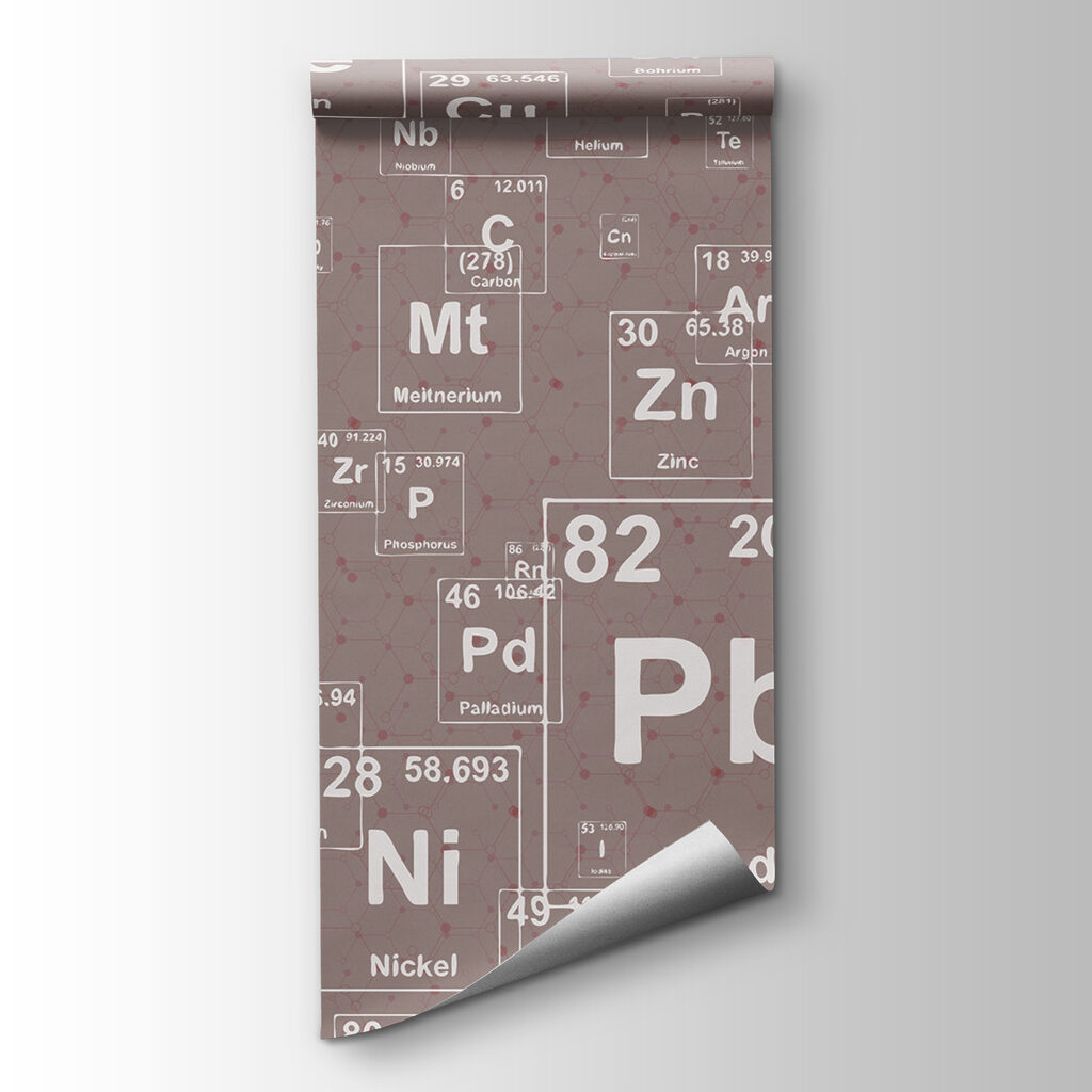 Chemische symbolen op patina — productweergave