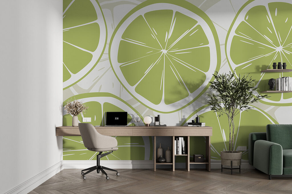 Citrusschijfjes in vrolijke herhaling — interieur 1