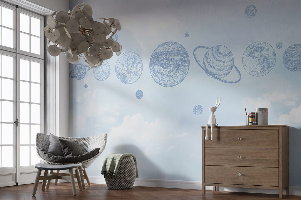 Planeten boven blauwe wolken — interieur 2