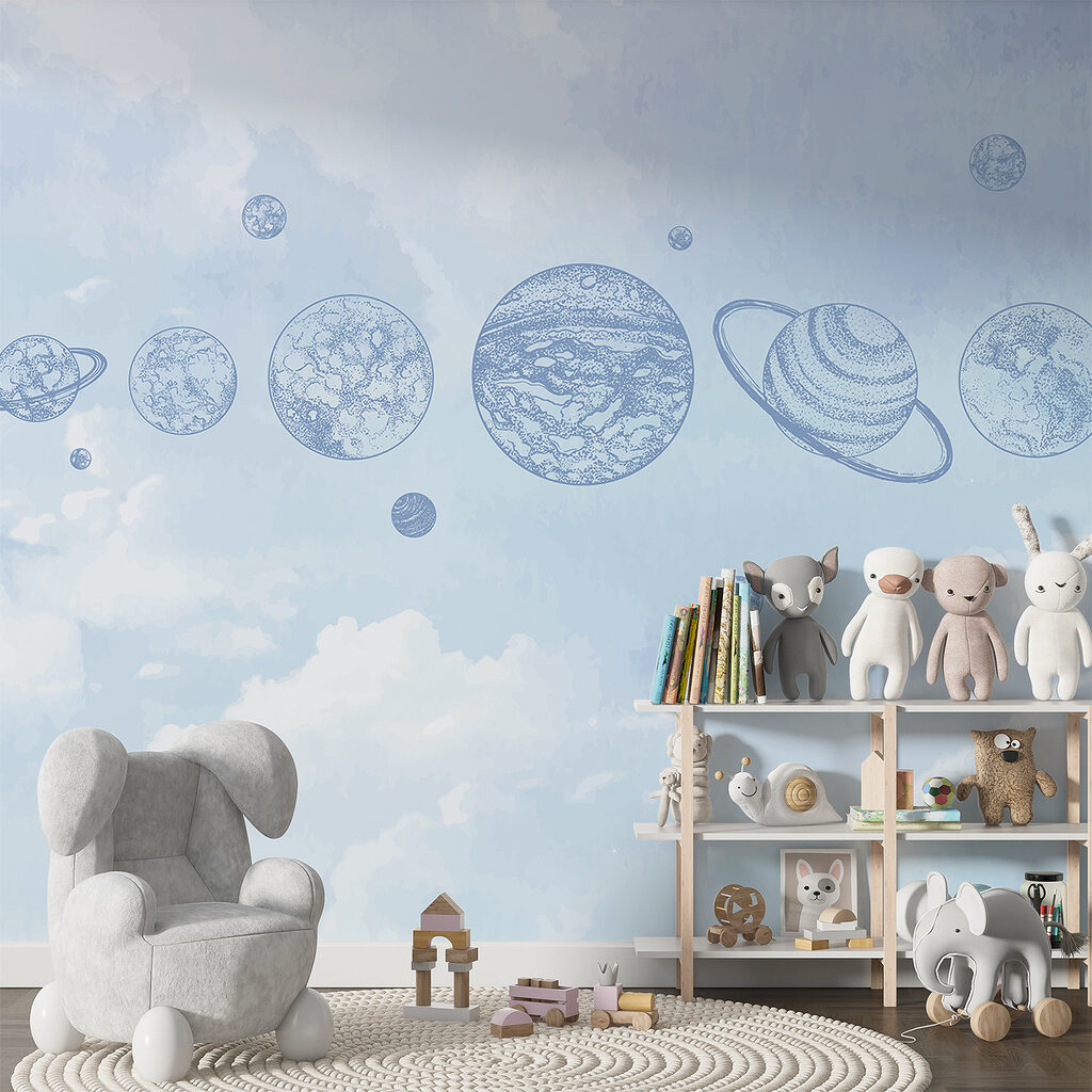 Planeten boven blauwe wolken — interieur 3