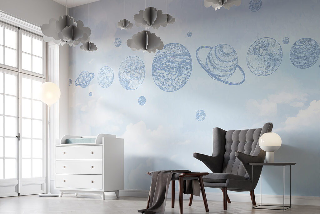 Planeten boven blauwe wolken — interieur 4