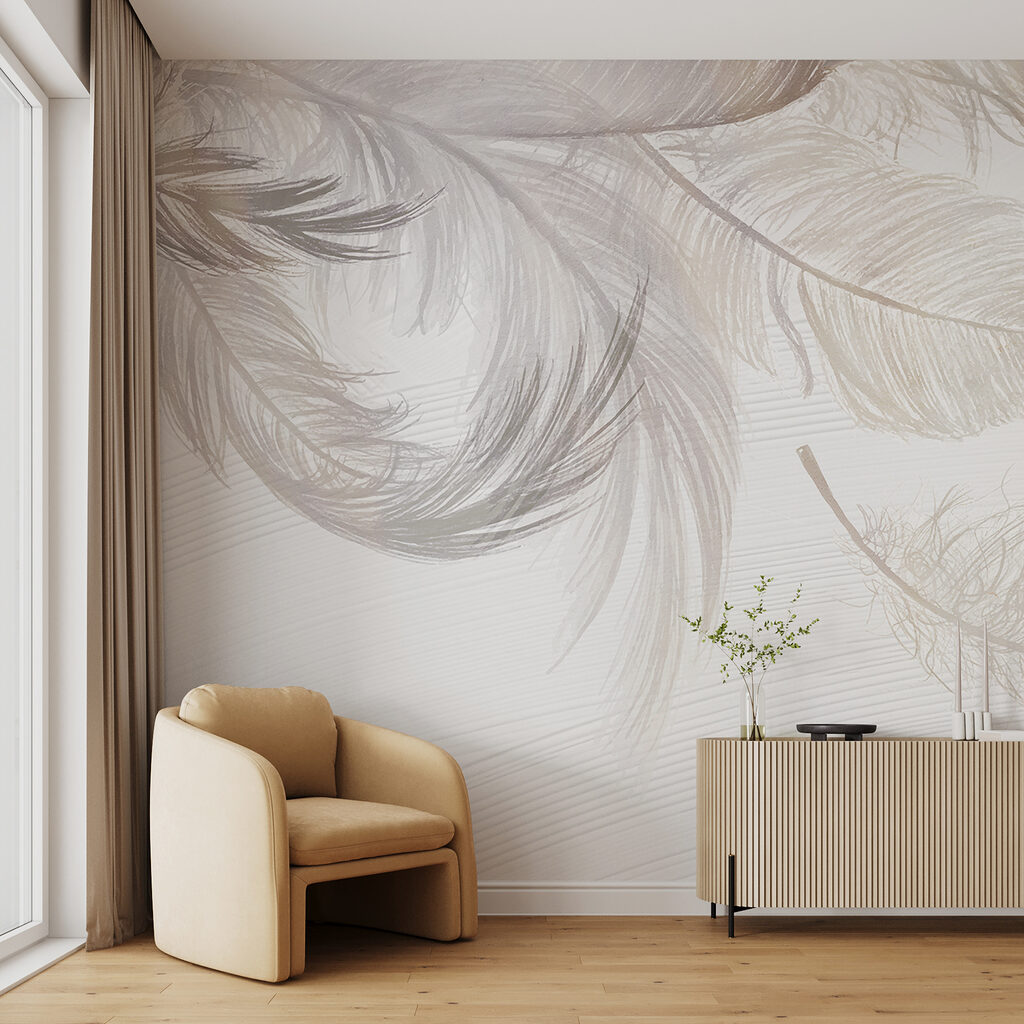 Een groep witte veren — interieur 1