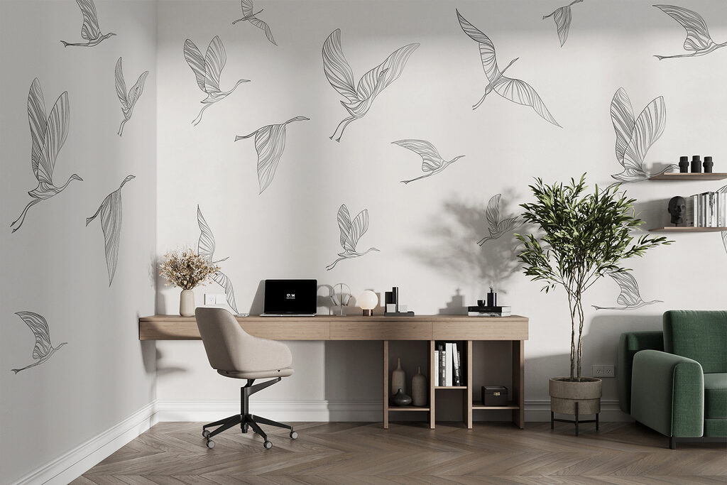 Kraanvogels in fijne lijnen — interieur 3