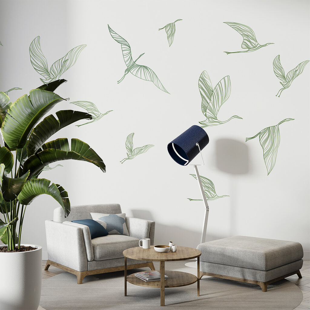 Kraanvogels in fijne lijnen — interieur 2